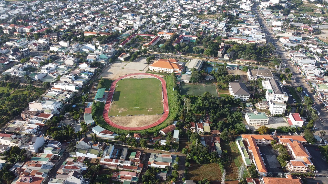 stadium, administrative center, highway 20