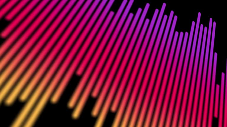 Sound or audio waveform on black background . soundwave design . 4K video .