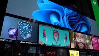 Night Views Of Commercial Billboards At Time Square