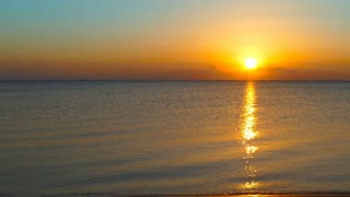 beauty landscape with sunrise over sea, zoom in