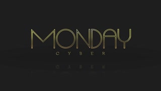 Elegance Cyber Monday text on black gradient, motion abstract business, modern, promo and holidays style background