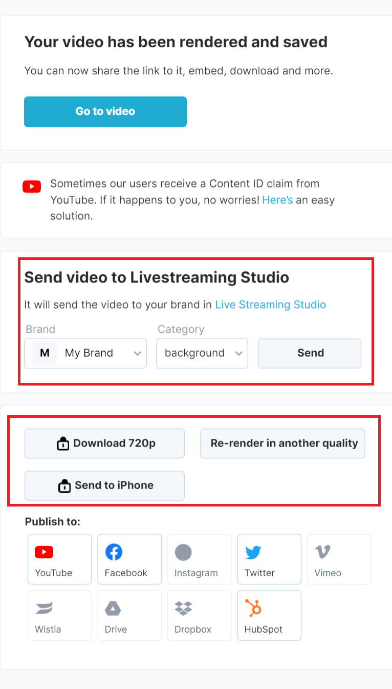 Send video to live streaming studio